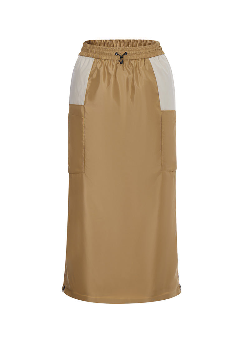 Roshan Tone-on-tone Pockets Mid-length Skirt