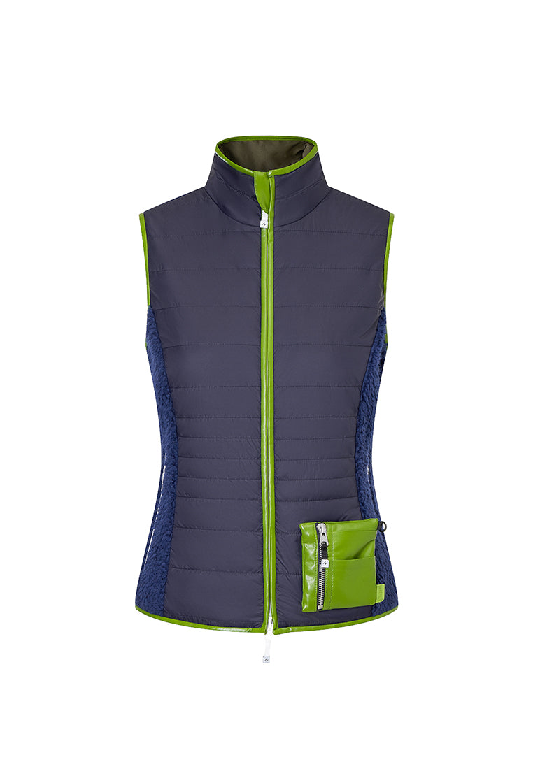 Neige Contoured Recycled Nylon and Fleece Vest with Sustainable Padding and Detachable Coin Purse