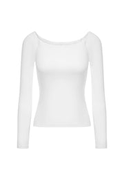 Hepburn Stretch-Jersey Off-the-Shoulder Top with Removable Pads