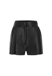 Marlowe Waterproof Vegan Pleated Leather Shorts