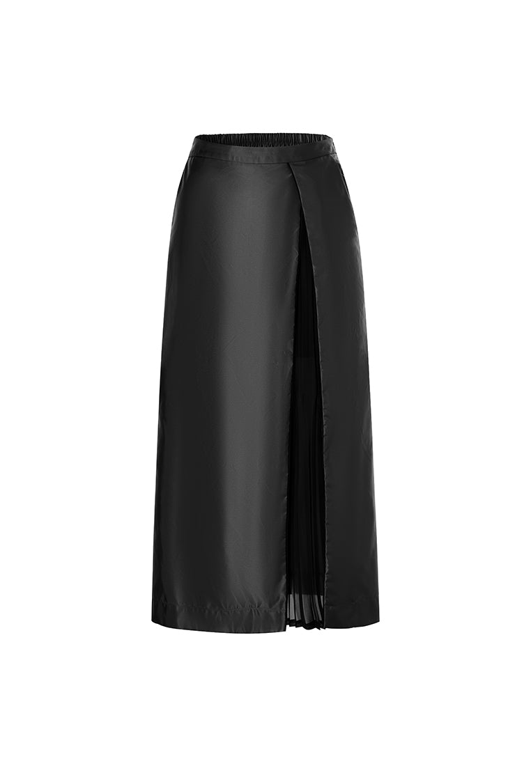Niamh Gleaming Skirt with Pleated Slit