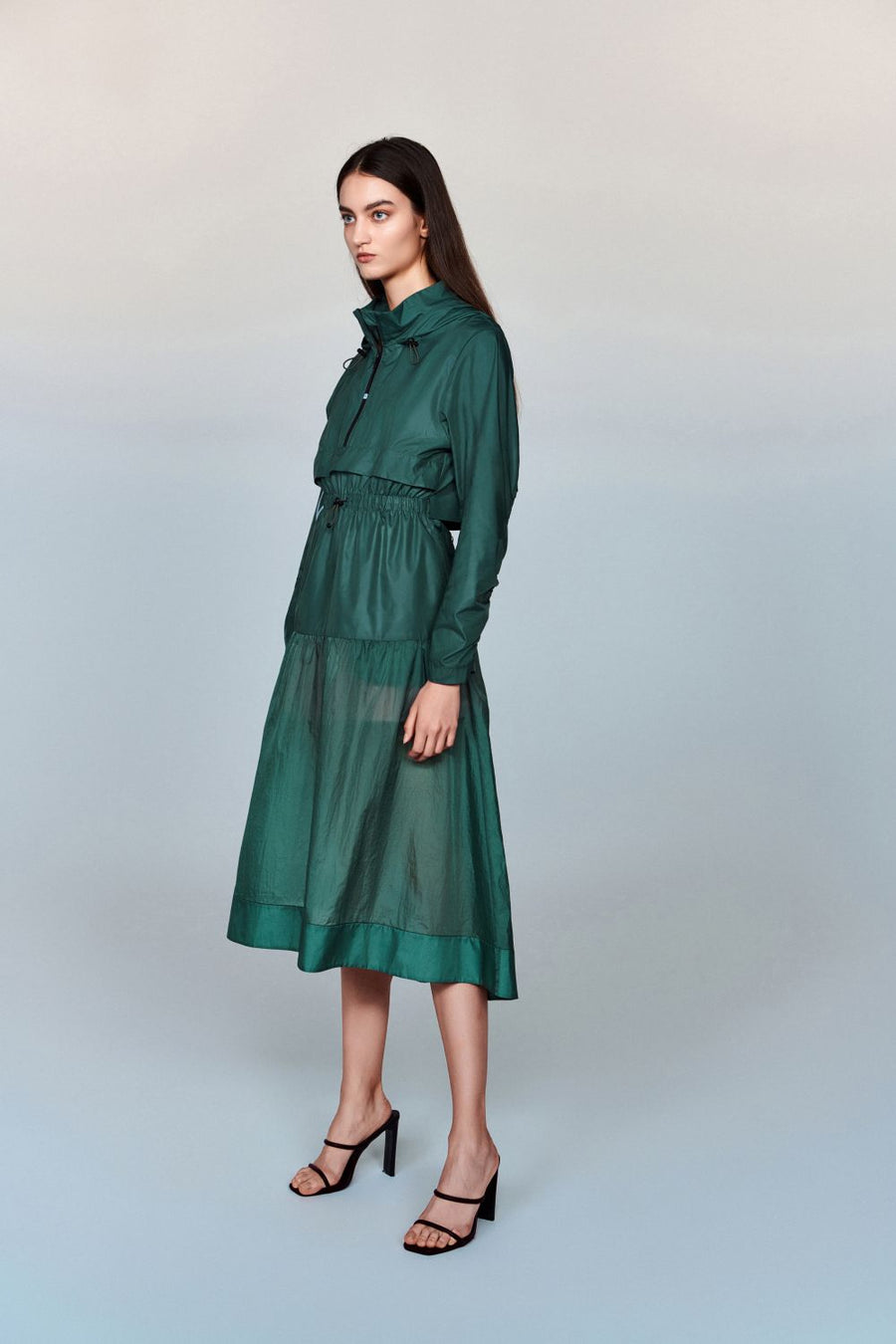 Rowan Anorak-inspired Dress with Packable Hood