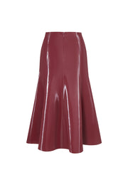 Rhodes Glossy Water-Resistent Knee-Length Skirt with Side Pockets