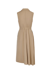 Fern Sleeveless Crease-Resistant Fitted Waistcoat with Asymmetric Hem