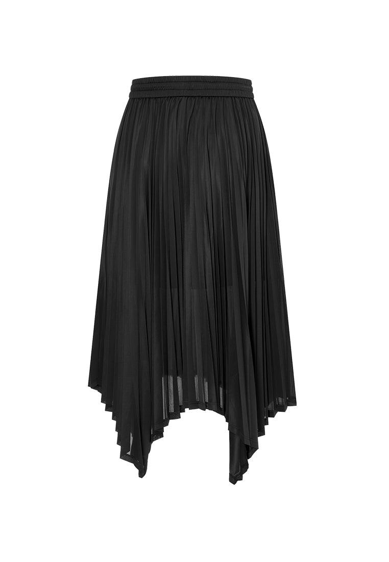 Poised Asymmetric Pleated Skirt