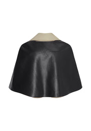Eden Waterproof Vegan Leather 2-in-1 Detachable Cape with Cropped Sleeveless Trench
