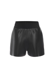 Marlowe Waterproof Vegan Pleated Leather Shorts