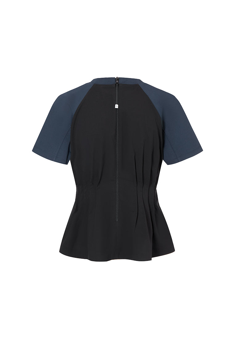 Santorini T-Shirt with Pleated Peplum Waist