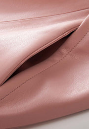 Hazel Water-Repellent Sustainable Vegan Leather Skirt with Natural Pigment