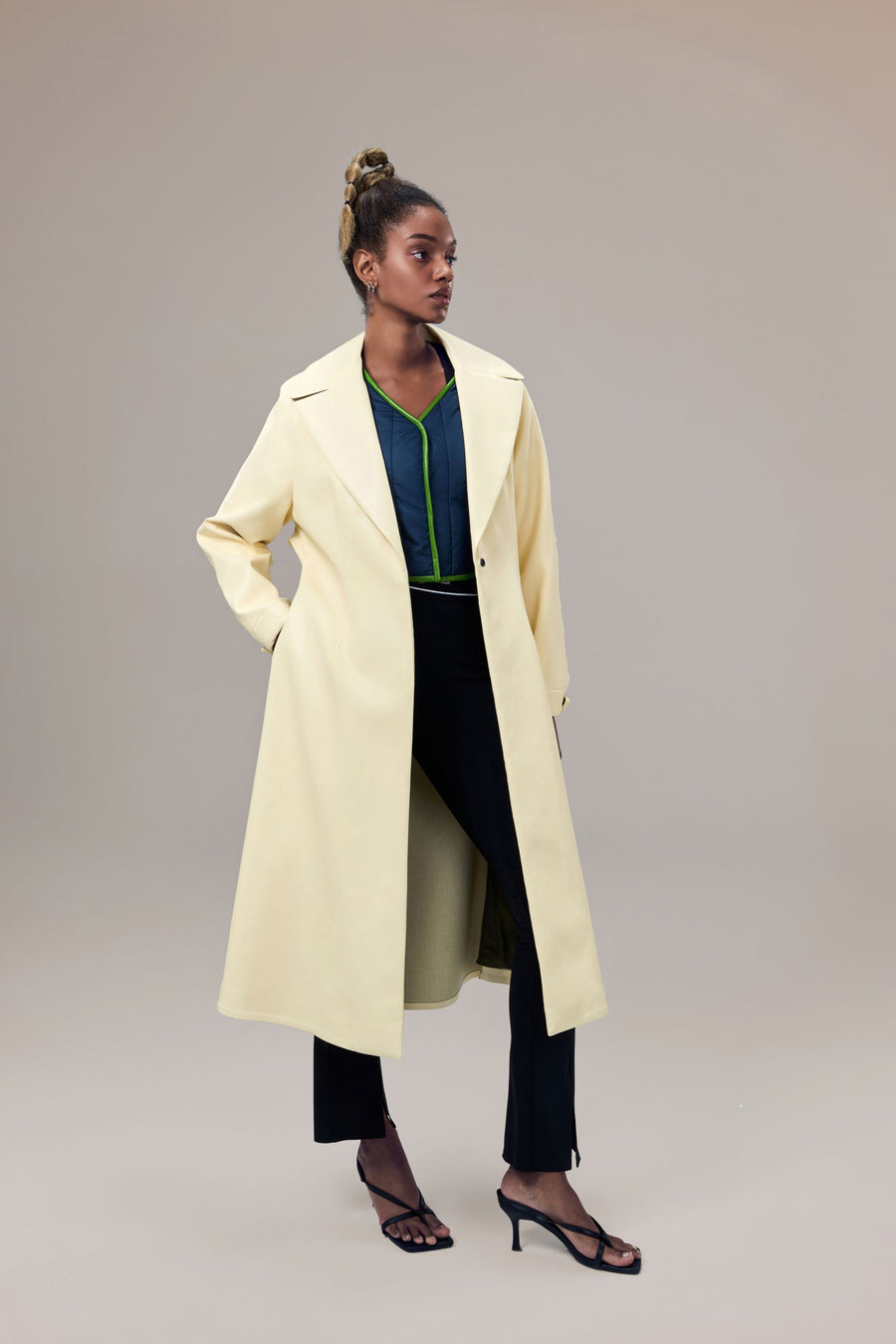 Miller Waterproof Sustainable Vegan Leather Trench with Flared Skirt