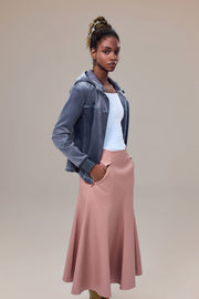 Hazel Water-Repellent Sustainable Vegan Leather Skirt with Natural Pigment