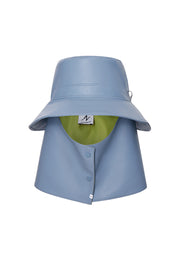Vegan leather Blue Bucket Hat