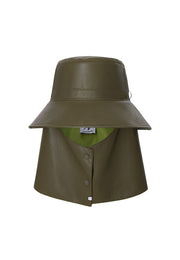 Vegan Leather Taupe Bucket Hat 
