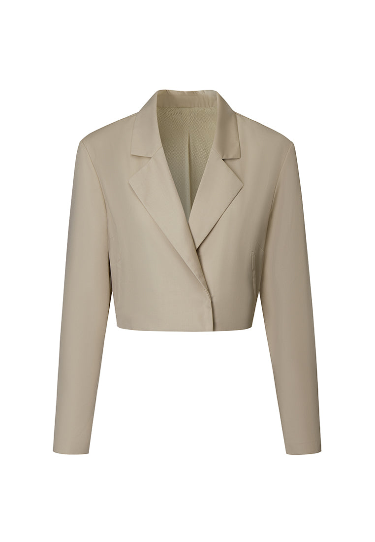 Billie Water & Wind-Resistant Cropped Blazer in Recycled Fabric