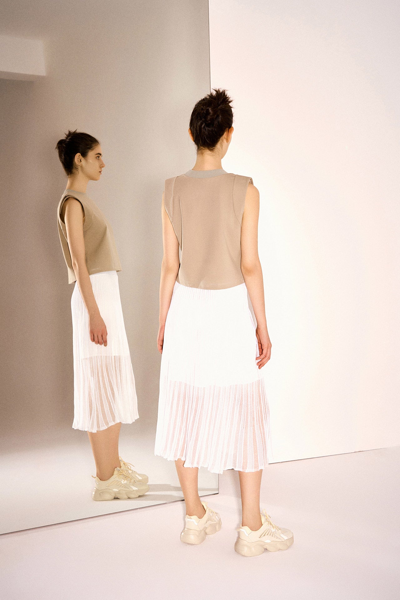 Pleated shop skirt care