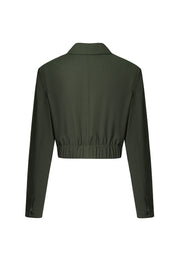Billie Water- & Wind-Resistant Cropped Blazer in Recycled Fabric