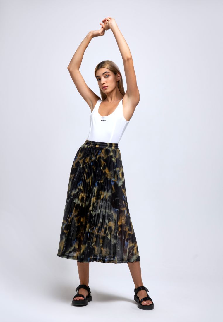 Poised Pleated Drawstring Skirt