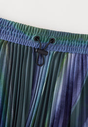 Alpha Pleated Drawstring Midi Skirt with Side Pockets