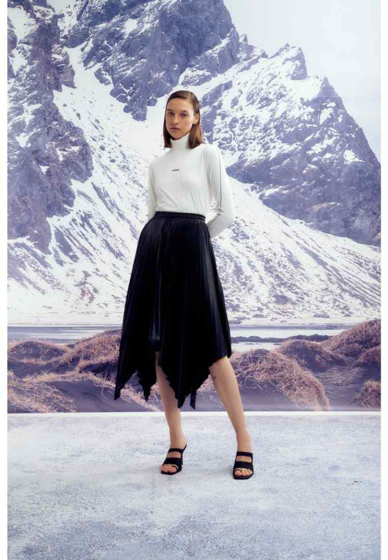 Anatolia Vegan Leather Pleated Skirt