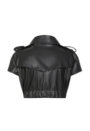 Vegan Leather Cropped Trench